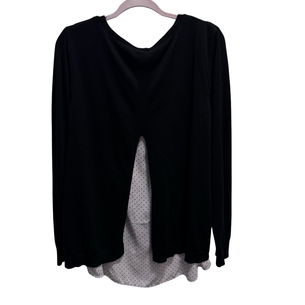 Faded Glory Lined Woman's Top  Black Outer White W/Black Spots size XXL 20 - Picture 2 of 4